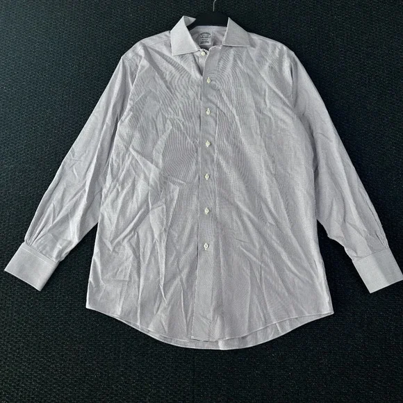 Brooks Brothers Regent Dress Shirt Mens 15.5 33 Purple White Striped Non-Iron - Picture 1 of 6